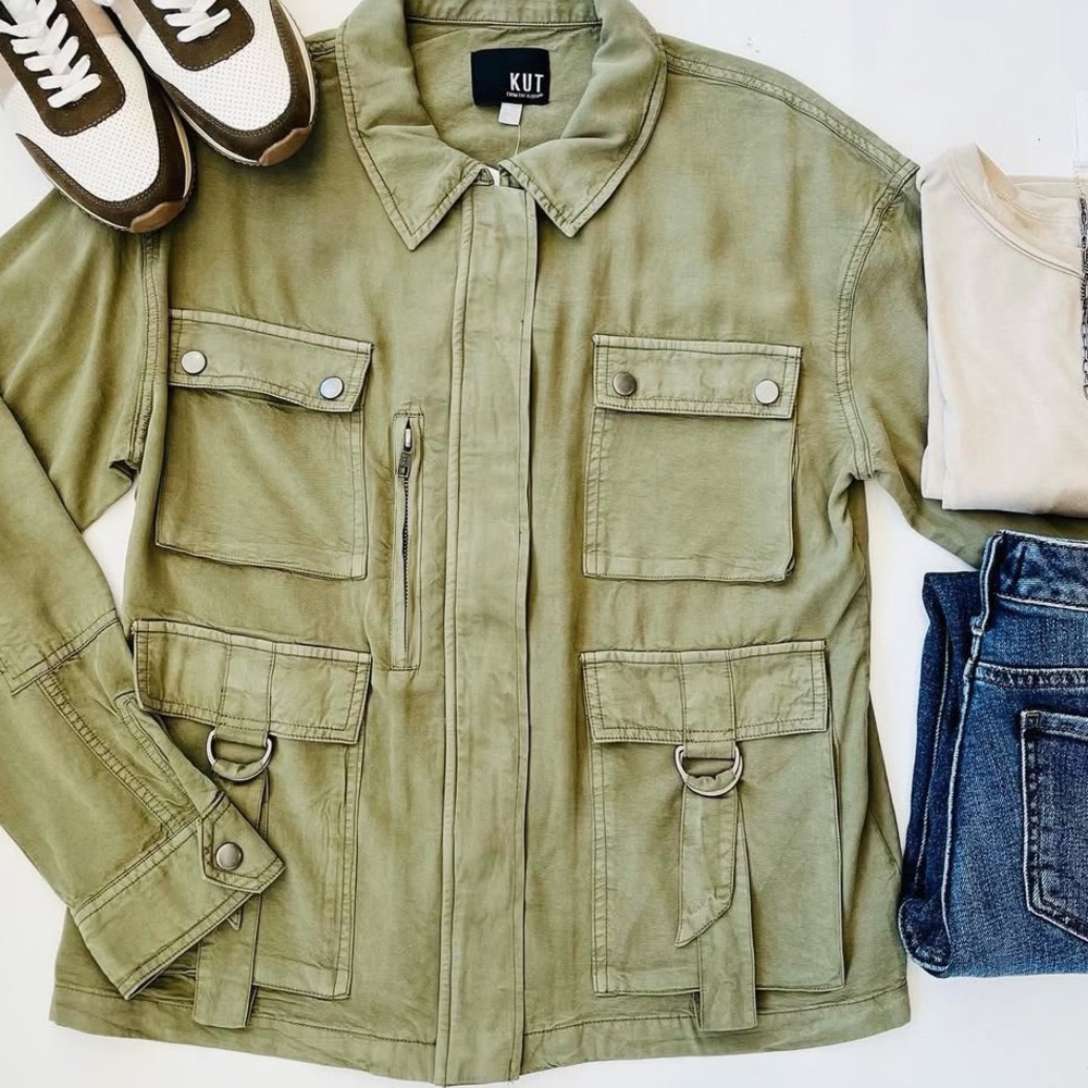 Kut from the Kloth Green Utility Jacket